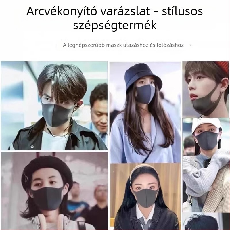 Nyári jégselyem bevarrás nélküli arcmaszk – szélvédett és UV-védett, optikailag karcsúsítja az arcot, fülhurokkal