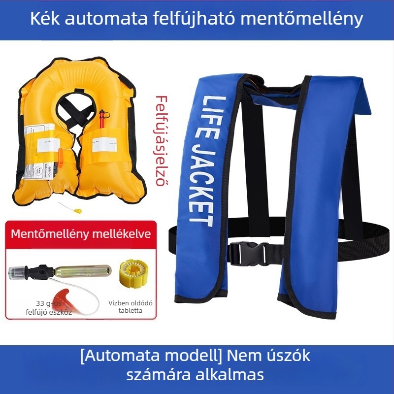 Automatikus felfújható mentőmellény felnőtteknek, kültéri használatra, tengeri horgászathoz, kézi felfújás