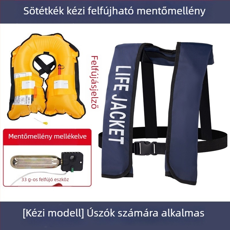 Automatikus felfújható mentőmellény felnőtteknek, kültéri használatra, tengeri horgászathoz, kézi felfújás