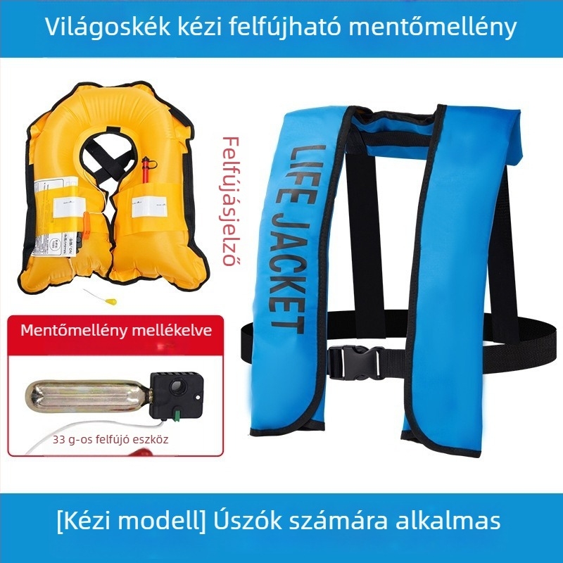 Automatikus felfújható mentőmellény felnőtteknek, kültéri használatra, tengeri horgászathoz, kézi felfújás