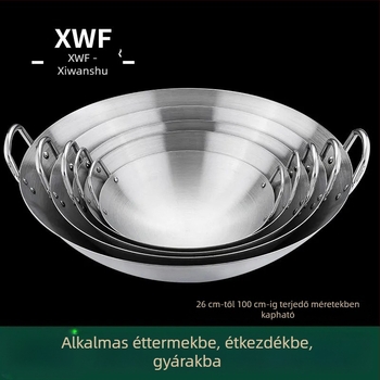410 rozsdamentes acélból készült wok indukciós főzőlaphoz, nagy kapacitású, rozsdamentes, háztartási használatra