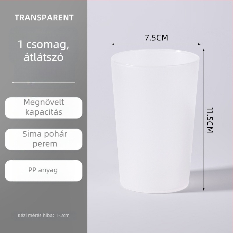 Minimalista műanyag fogkefés pohár öblítésre és iváshoz, otthoni használatra
