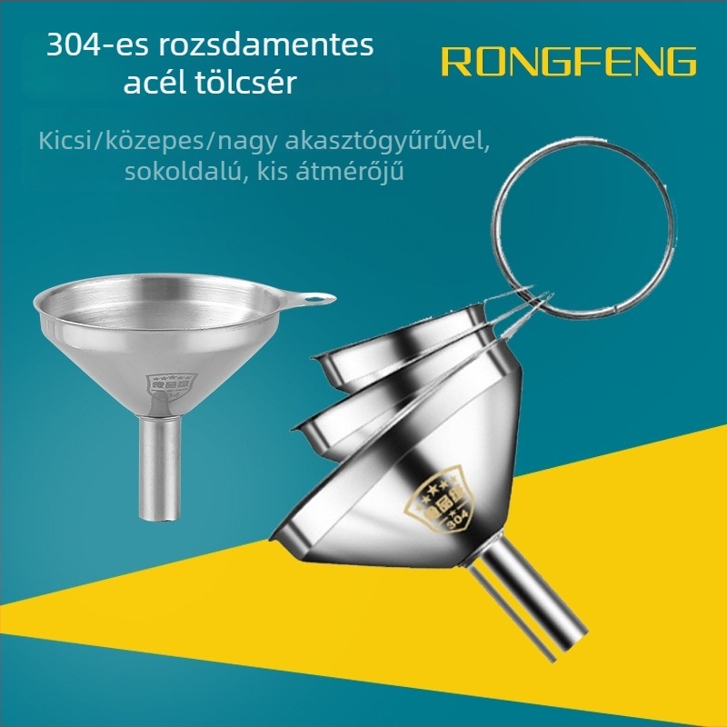 Mini tölcsér 304-es rozsdamentes acélból, kis átmérőjű, konyhai használatra, folyadékok – olaj és bor adagolására