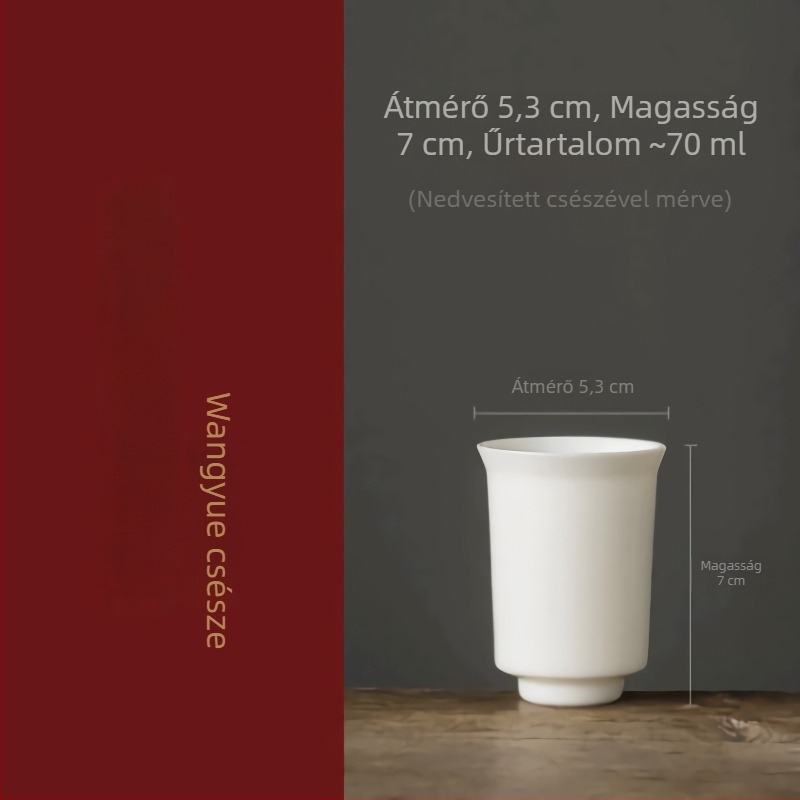 Kézzel készített Dehua fehér porcelán illatos teáscsésze, kis méretű teáscsésze Kung Fu tea-ceremóniához