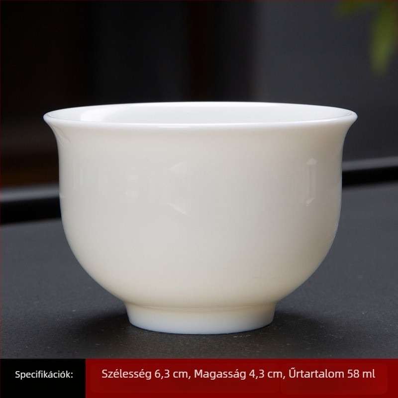 Kézzel készített Dehua fehér porcelán illatos teáscsésze, kis méretű teáscsésze Kung Fu tea-ceremóniához