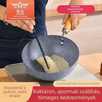 Tapadásmentes mini wok és tejfőző edény kőmintás felülettel, egy személyre