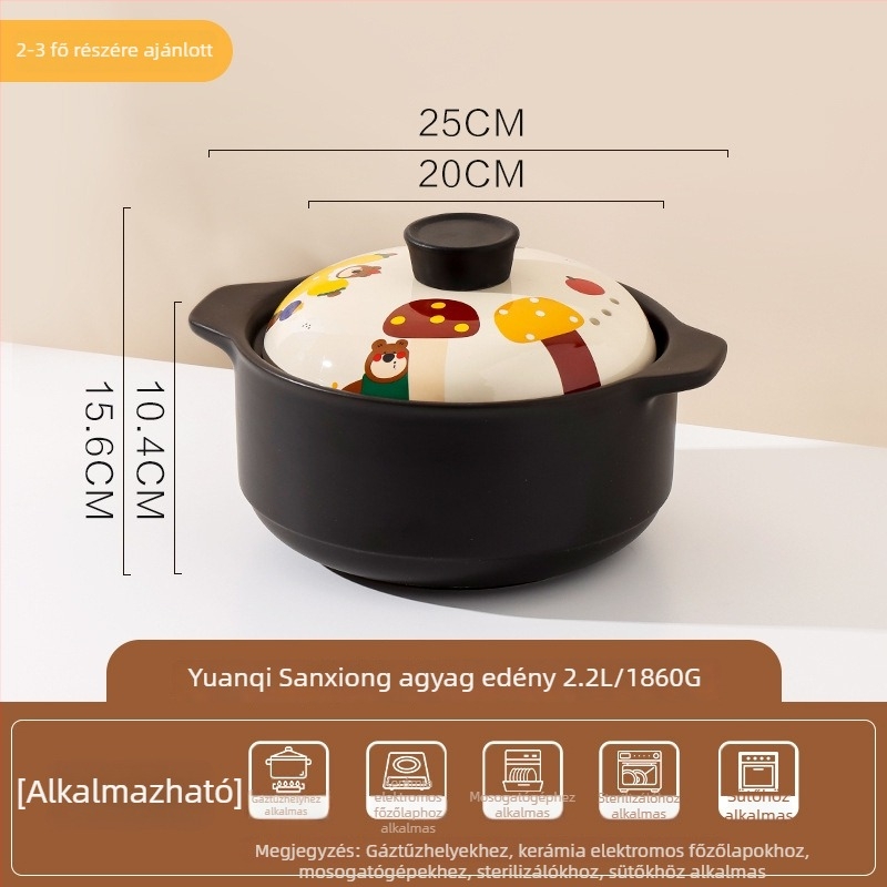 Japán stílusú kerámia edény otthoni használatra, hőálló, gáztűzhelyhez, rizsre és levesre alkalmas agyagedény, kis méretű, aranyos