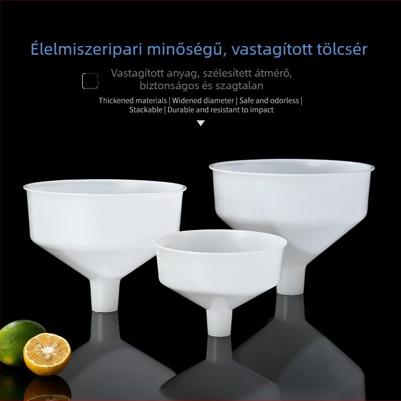 Fehér műanyag tölcsér, Extra Large, vastagított, nagy átmérőjű, ipari minőségű