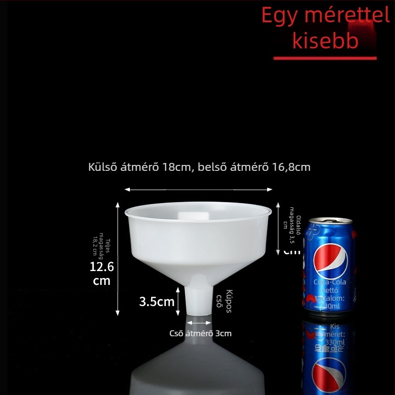 Fehér műanyag tölcsér, Extra Large, vastagított, nagy átmérőjű, ipari minőségű