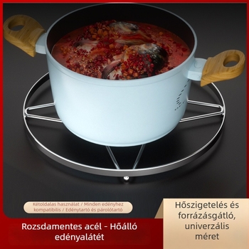 Rozsdamentes acél fazék alátét, kör alakú hőszigetelő asztali alátét, égési védelem