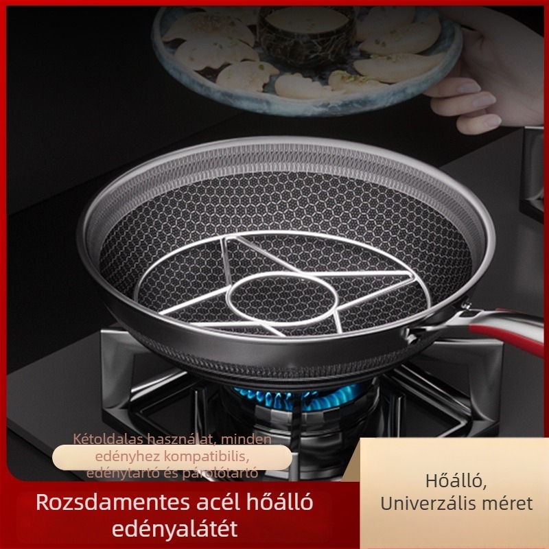 Rozsdamentes acél fazék alátét, kör alakú hőszigetelő asztali alátét, égési védelem