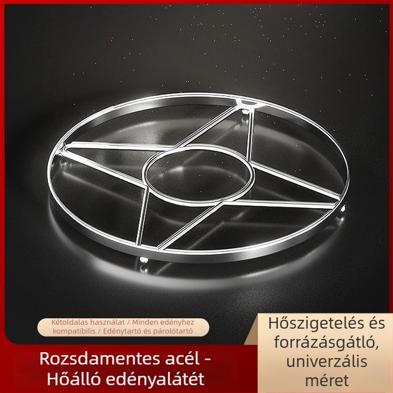 Rozsdamentes acél fazék alátét, kör alakú hőszigetelő asztali alátét, égési védelem