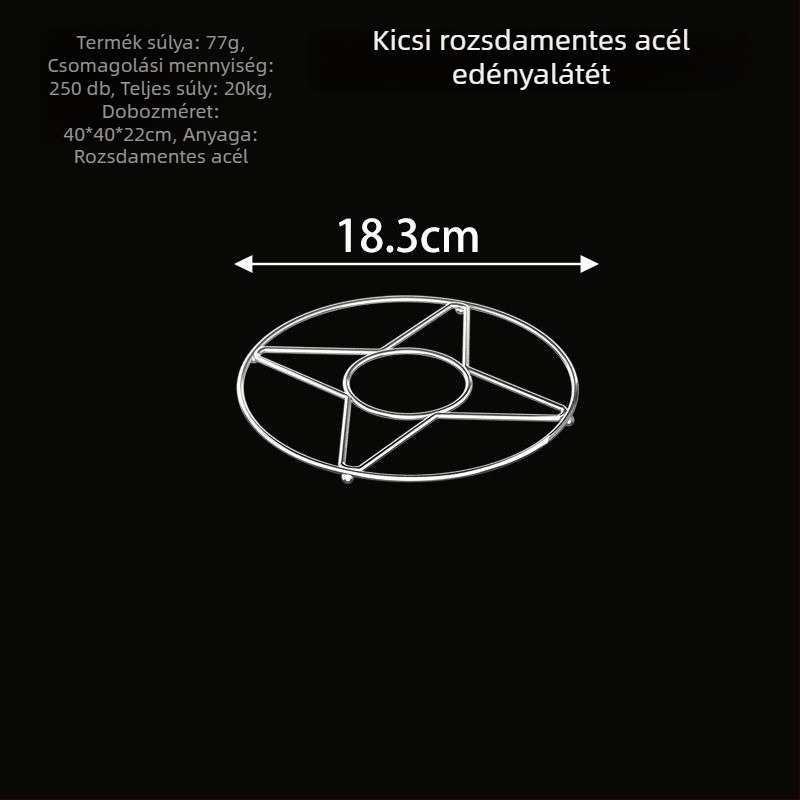 Rozsdamentes acél fazék alátét, kör alakú hőszigetelő asztali alátét, égési védelem