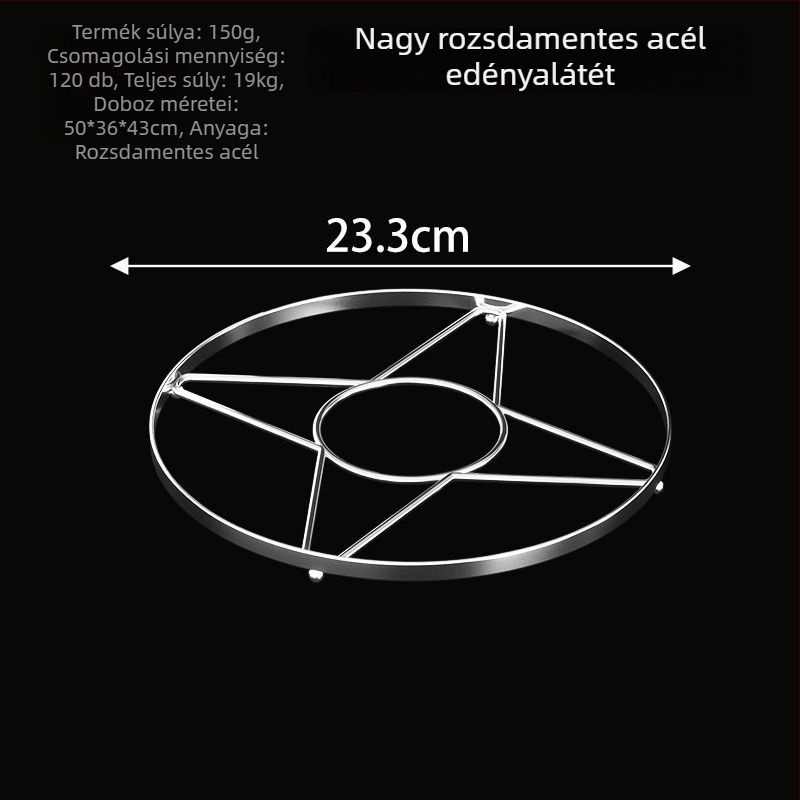 Rozsdamentes acél fazék alátét, kör alakú hőszigetelő asztali alátét, égési védelem