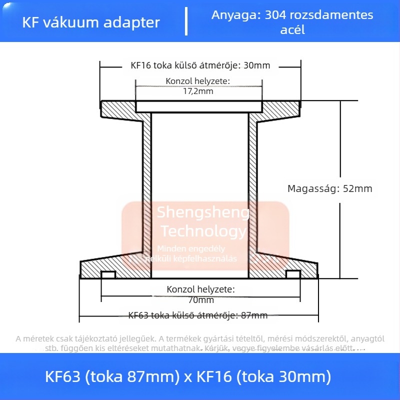 304 rozsdamentes acél vákuum redukáló csatlakozó KF40 gyors csatlakozás cső illesztés hegesztés