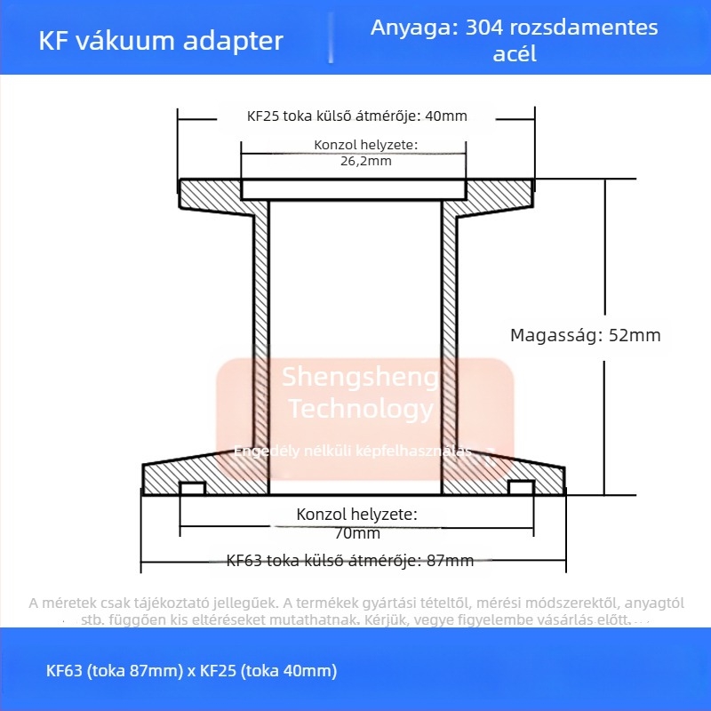 304 rozsdamentes acél vákuum redukáló csatlakozó KF40 gyors csatlakozás cső illesztés hegesztés