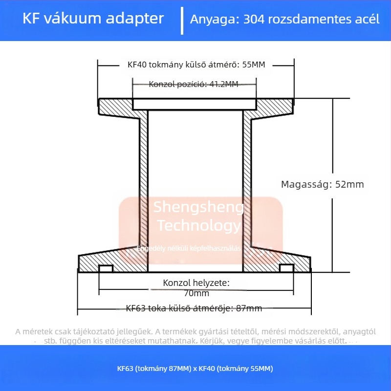 304 rozsdamentes acél vákuum redukáló csatlakozó KF40 gyors csatlakozás cső illesztés hegesztés