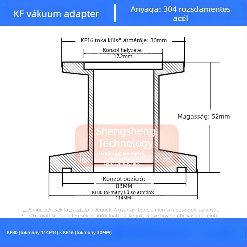 304 rozsdamentes acél vákuum redukáló csatlakozó KF40 gyors csatlakozás cső illesztés hegesztés