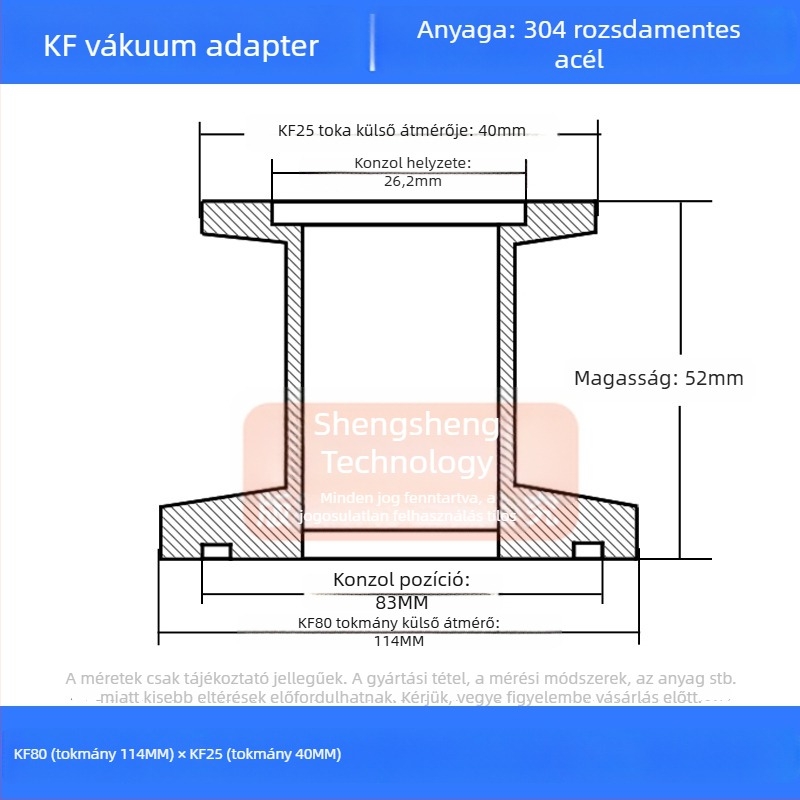304 rozsdamentes acél vákuum redukáló csatlakozó KF40 gyors csatlakozás cső illesztés hegesztés