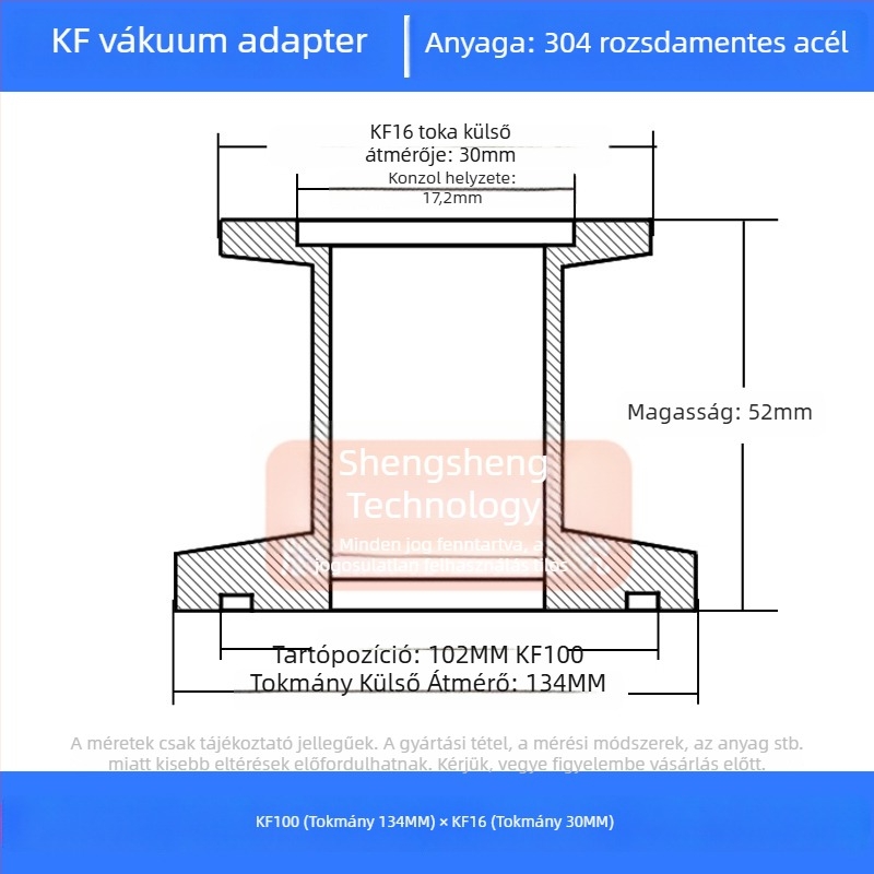304 rozsdamentes acél vákuum redukáló csatlakozó KF40 gyors csatlakozás cső illesztés hegesztés