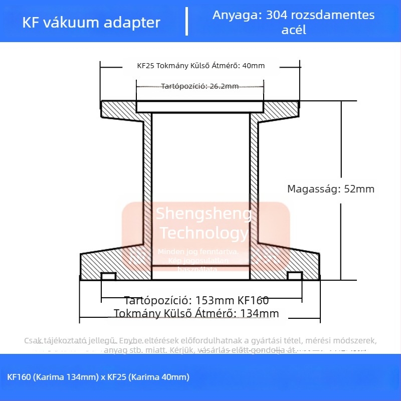 304 rozsdamentes acél vákuum redukáló csatlakozó KF40 gyors csatlakozás cső illesztés hegesztés