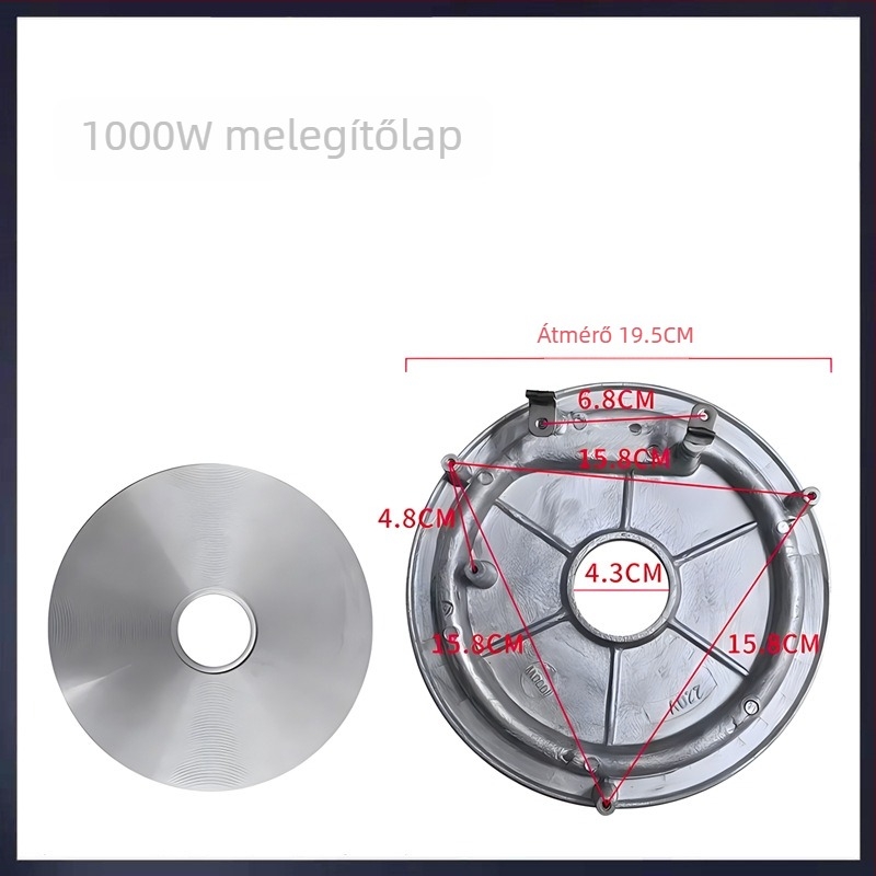 Fűtőlemez alap elektromos rizsfőzőkhöz, 14,2 cm átmérő, kompatibilis 700W/900W/1000W modellekkel – kiegészítő