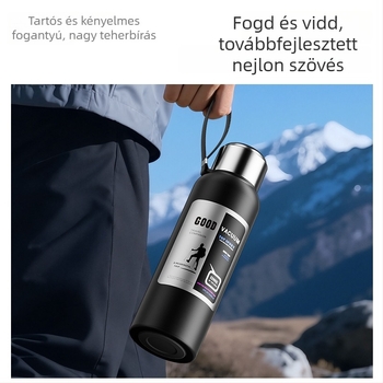 Férfi kültéri termosz, 1500 ml-es kapacitással, belső 316-os rozsdamentes acél, teázó rekesz, vákuum szigetelés, autóhoz, személyre szabható ajándék