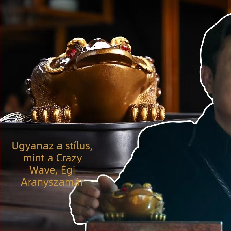 Gyanta Tea Pet dísz: arany háromlábú béka teázóasztalhoz, színváltó tea készlet kiegészítő