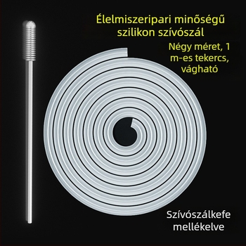 Élelmiszer-minőségű szilikon szívószálak, több méret, rugalmas, egyenként csomagolva, átlátszó cső italokhoz és cumisüveghez