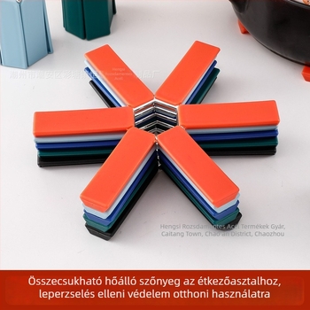Összecsukható hőszigetelő alátét étkezőasztalhoz, hővédő agyagfazék és tányérok számára, kreatív konyhai eszköz