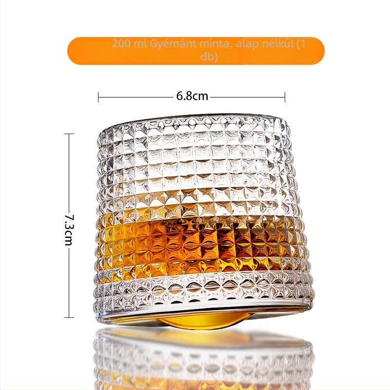 Otthon bárhoz készült vastag kristály whisky pohár, forgó, kiöntésmentes, koktélokhoz és hideg italokhoz