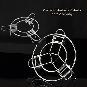 304 rozsdamentes acél gőzölő rács, összecsukható és teleszkópos, víz- és hőszigetelő párna, univerzális tartó, több méretben, többfunkciós otthoni használatra