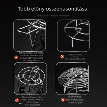 304 rozsdamentes acél gőzölő rács, összecsukható és teleszkópos, víz- és hőszigetelő párna, univerzális tartó, több méretben, többfunkciós otthoni használatra