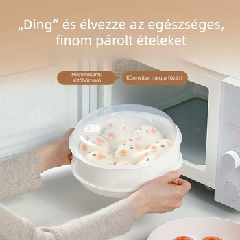 Élelmiszer-minőségű mikróhullámú pároló doboz háztartási használatra, többszörös rétegű megerősített tartály étel melegítésére, rizsre és gőzölt zsemlék melegítésére