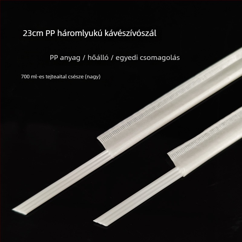Egyszer használatos PLA háromrétegű, hegyes szívószál buborék tea, kávé és tejes tea számára, biológiailag lebomló
