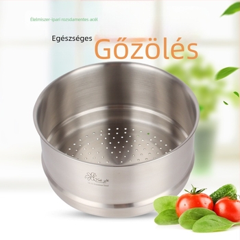 18/10 rozsdamentes acélból készült gőzölőkosár, háztartási használatra, mini egymásra helyezhető gőzölő és tejfőző edény, babaételekhez