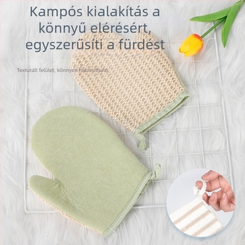 Lenvászon fürdőkesztyűk készlet fürdőgolyóval, hámlasztó törölköző és agyagos szappan