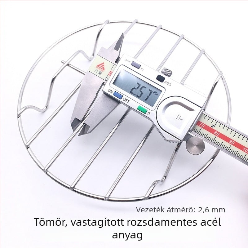 Mini kerek rozsdamentes acél gőzölő rács elektromos rizsfőzőhöz, gőzölő rács zöldségekhez és étkező alátét
