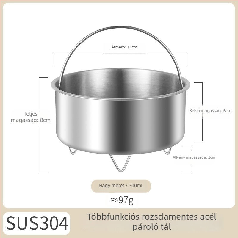 Babáknak készült 304 rozsdamentes acélból készült tojásgőzölő tál, gőzölő tálcával tojáskrémhez
