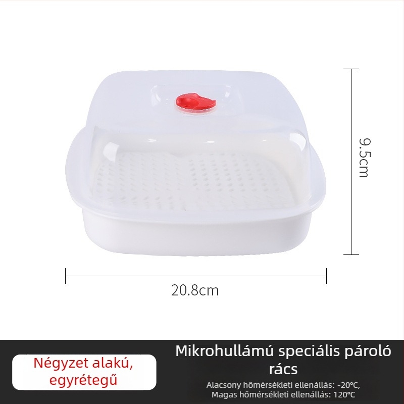 Többszintű mikrohullámú gőzölő — kerek műanyag edény zsemle és gombócok számára