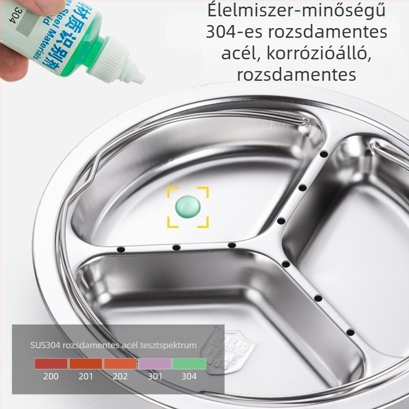 Rizsfőzőhöz készült gőztálca, 304-es élelmiszer-minőségű rozsdamentes acélból, három rekeszes