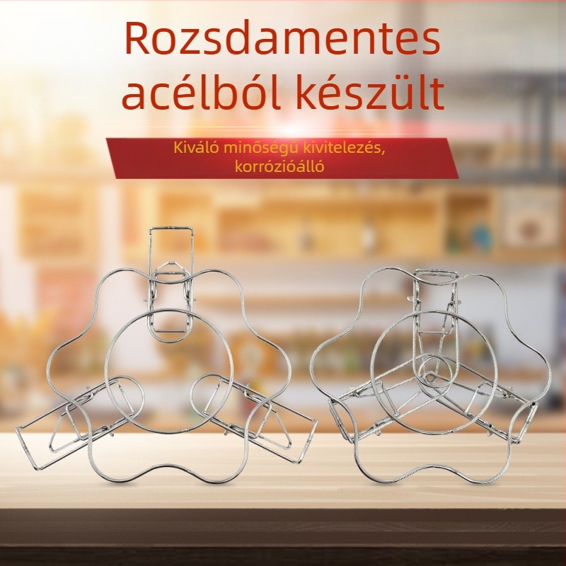 304 rozsdamentes acélból készült hajtogatható gőzölő rács, zárható, csúszásmentes, kör alakú tojás pároló