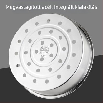 304 rozsdamentes acélból készült gőzölő rizsfőző, gőztálca és vastag vízválasztó réteg, kapacitás 3L/4L/5L, gömbölyű belső edény
