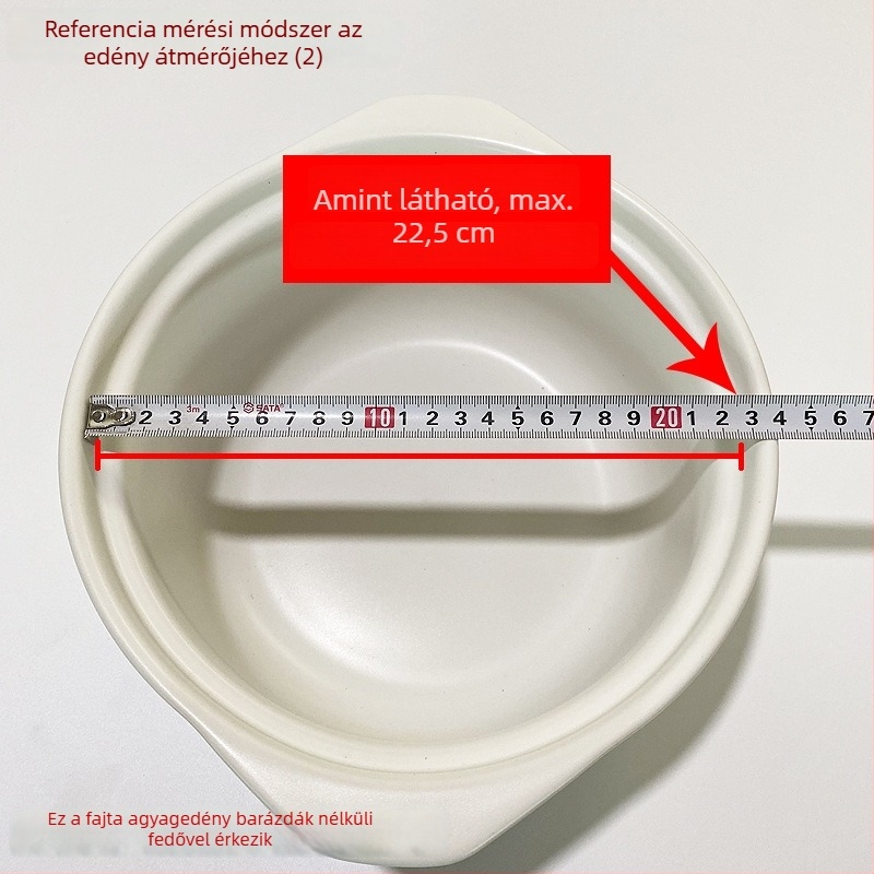 Kerámiából készült edényfedő, fekete vagy fehér porcelánfedél levesekhez és pörköltökhöz