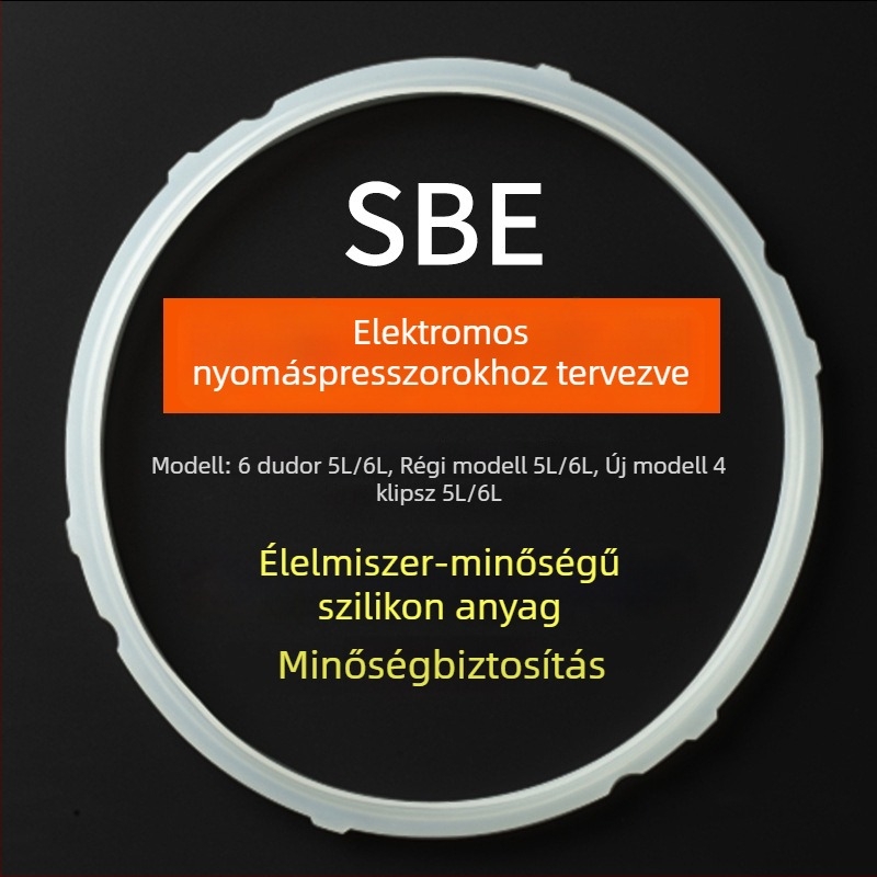 Univerzális szilikon tömítőgyűrű elektromos nyomásfőzőkhöz, kompatibilis 5L–6L