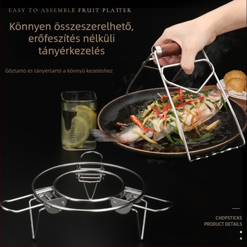 304 rozsdamentes acél gőzölőállvány otthoni konyhához, gőztálca, vízelválasztó rács, használható a tűzhelyen, izolált fazekas tartó, hőálló és égésbiztos