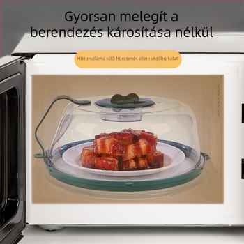 Mikrohullámú sütő fröccsenés elleni fedő, hőálló, élelmiszer-minőségű műanyagból készült fűtőfedő, különleges forró ételekhez való fedő a frissesség megőrzésére
