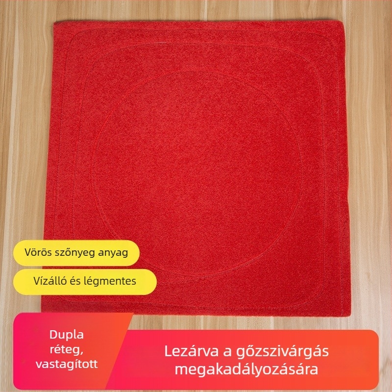 Vörös egy lyukas gőzölő alátét, légszivárgás elleni légpárna, sarokzáró tömítő párna, textil alátét gőzöléshez, dupla rétegű