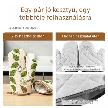 Vastagított égésvédelmi kesztyűk szigetelve, csúszásmentesek, sütőhöz és mikrohullámú sütőhöz, edények fogantyúihoz