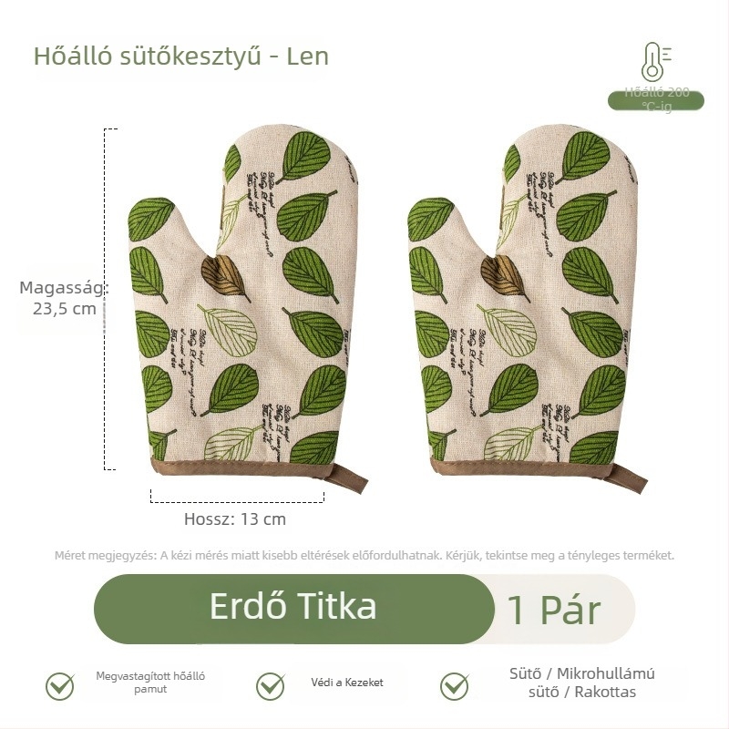 Vastagított égésvédelmi kesztyűk szigetelve, csúszásmentesek, sütőhöz és mikrohullámú sütőhöz, edények fogantyúihoz